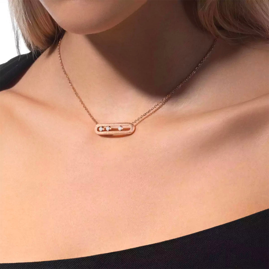 Gioiello in rose gold Move Classique Necklace Messika