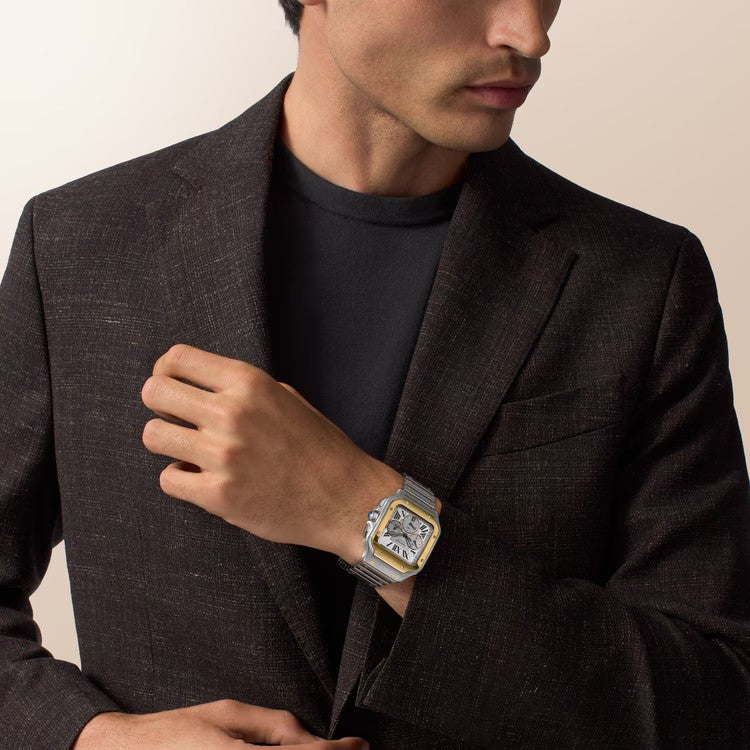 Orologio in acciaio e oro giallo Santos de Cartier Cartier