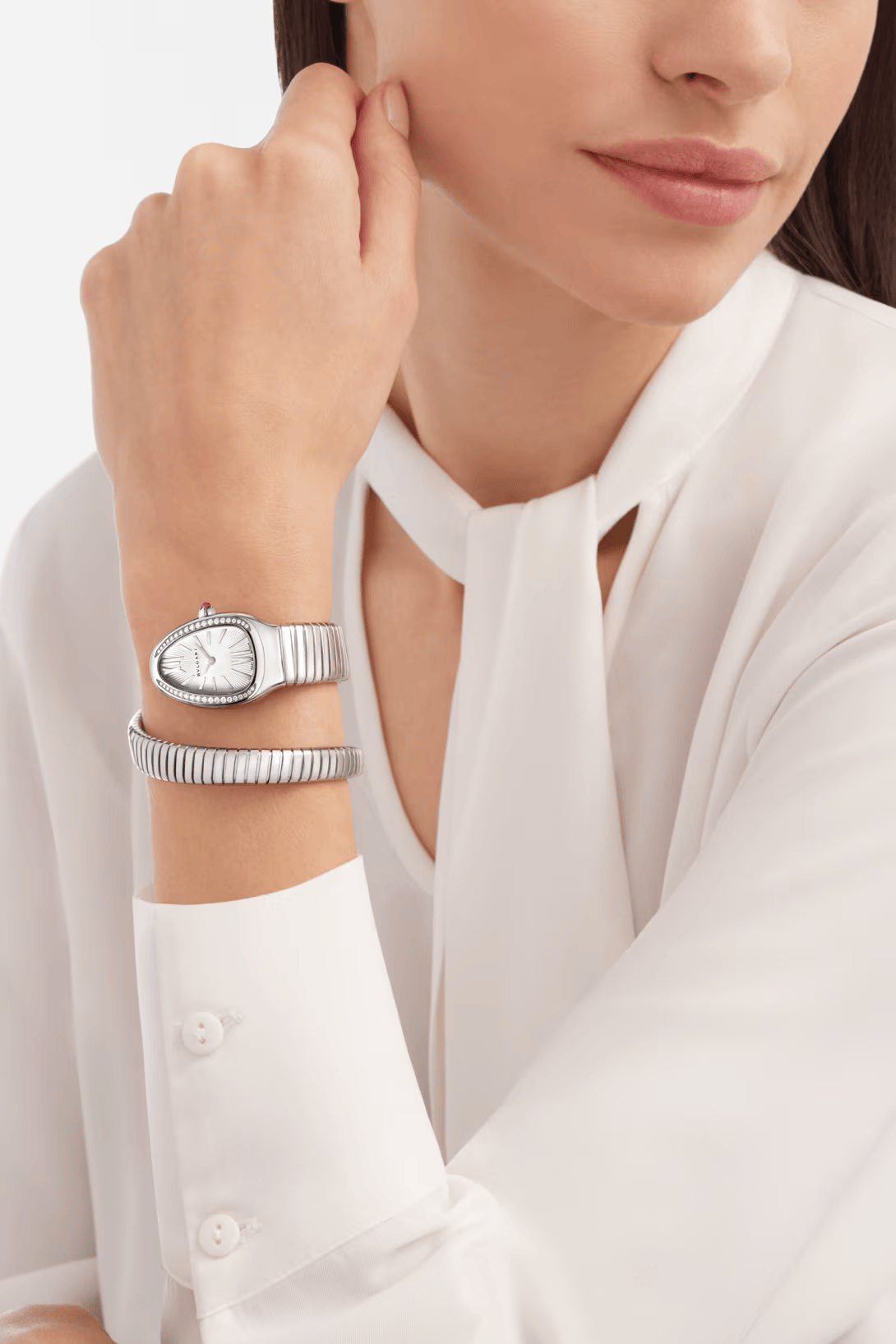 Orologio in acciaio Serpenti Tubogas Bulgari