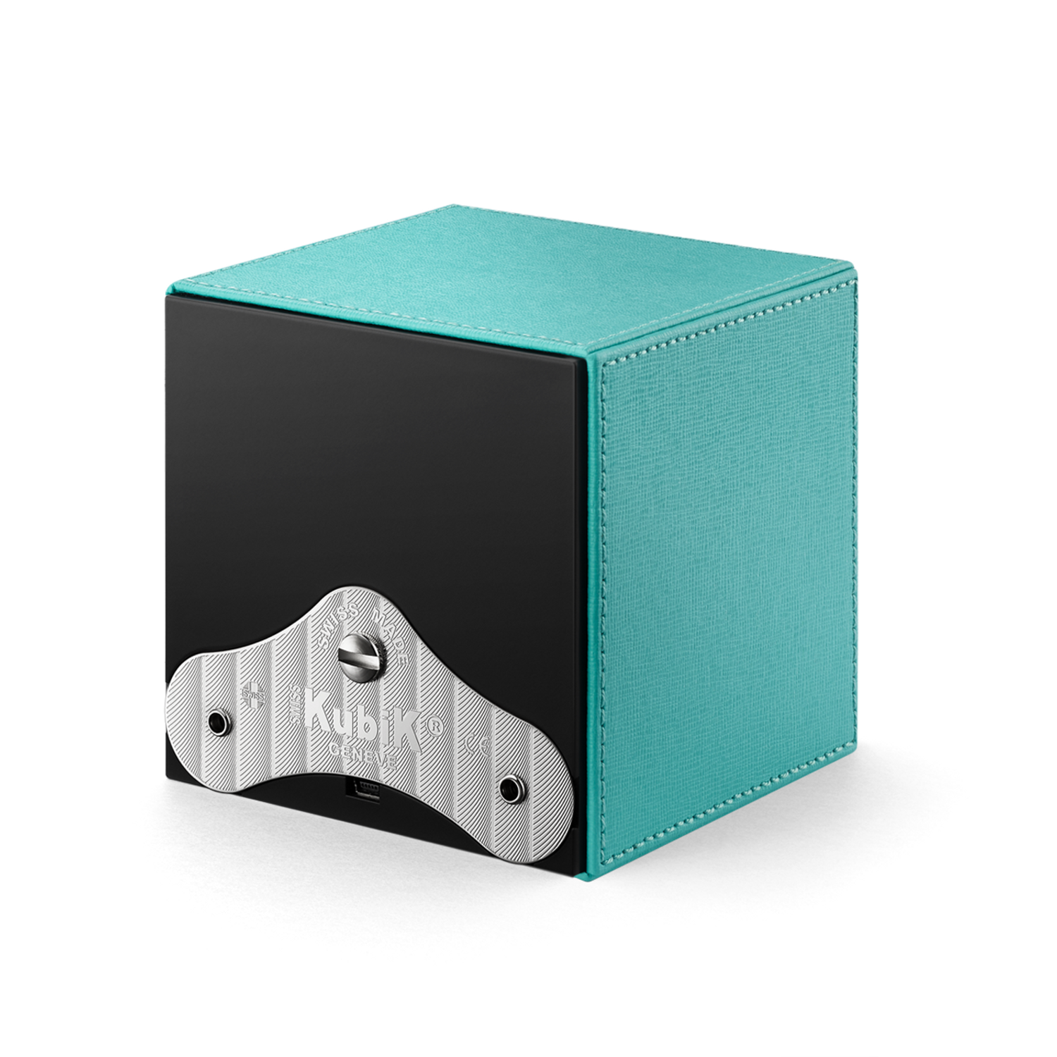 Accessorio in leather Masterbox Leather Turquoise Kubik