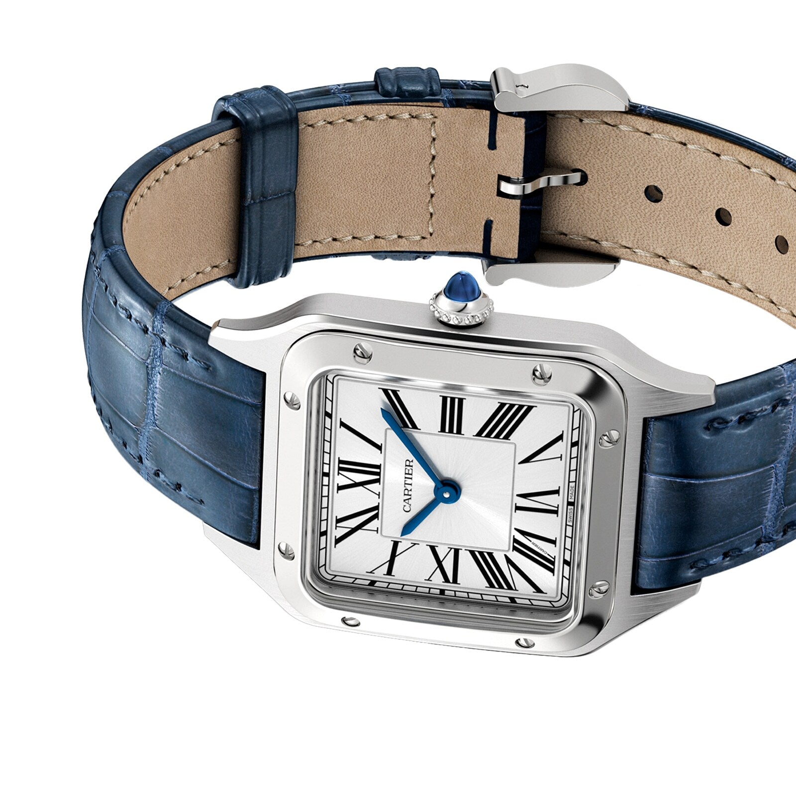 Watch in steel Santos Dumont Cartier