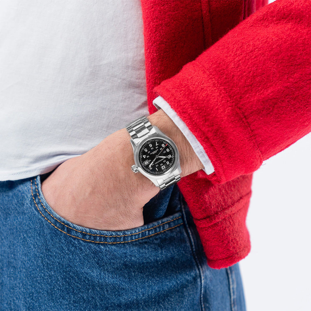 Watch in steel Khaki Field Auto Hamilton