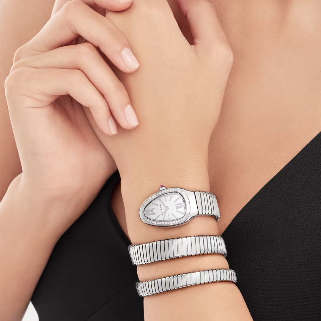Orologio in acciaio Serpenti Tubogas Bulgari