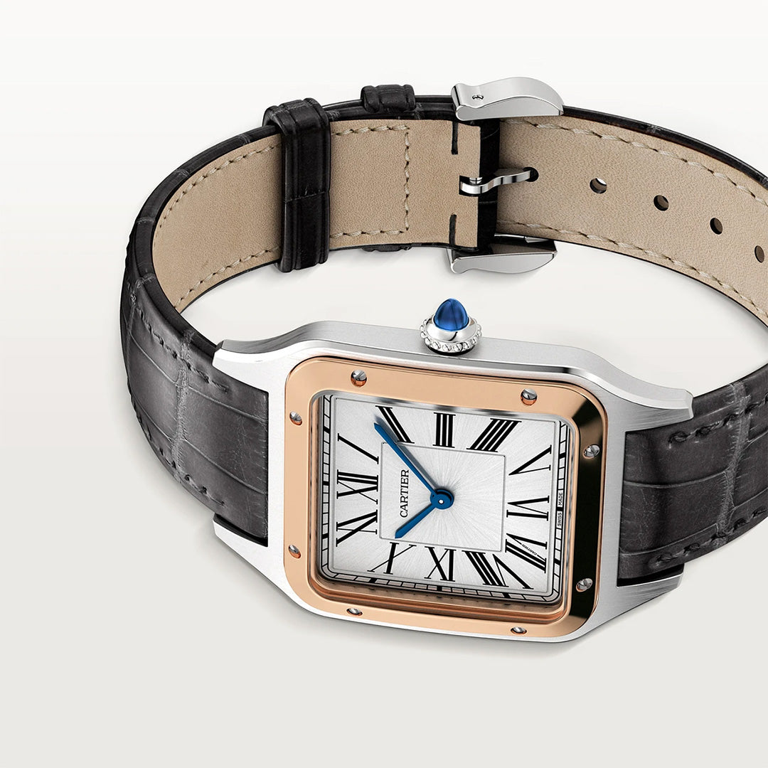 Orologio in acciaio e oro rosa Santos-Dumont Cartier