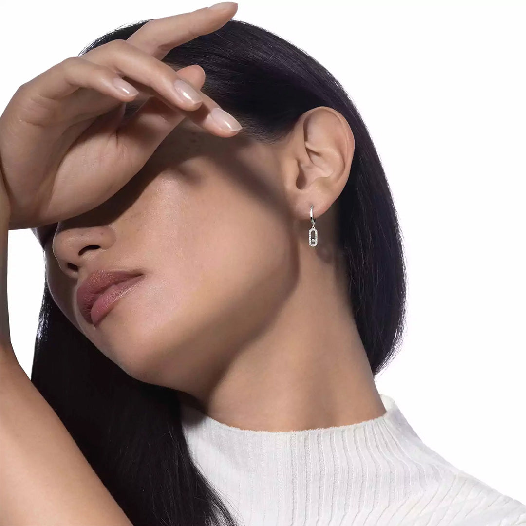 Earrings in white gold Move Uno Hoop Earrings Messika