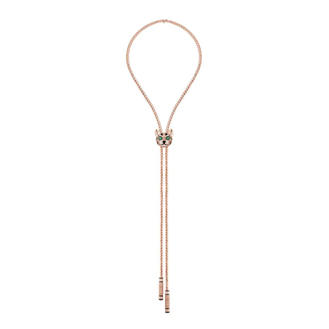 Gioiello in oro rosa Fuzzy, la collana gatto leopardo Boucheron