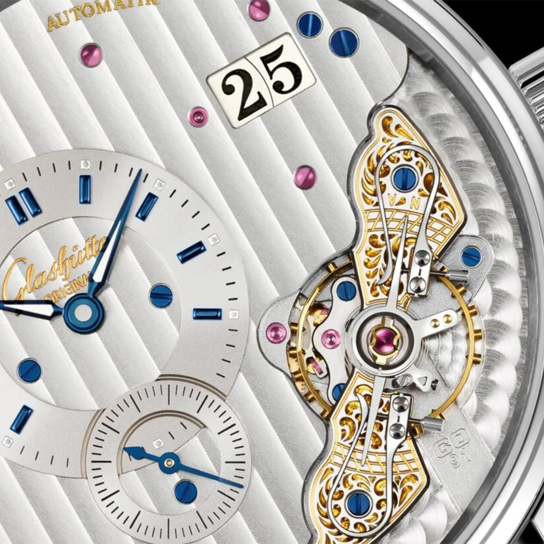 Watch in steel PanoMaticInverse Glashutte original