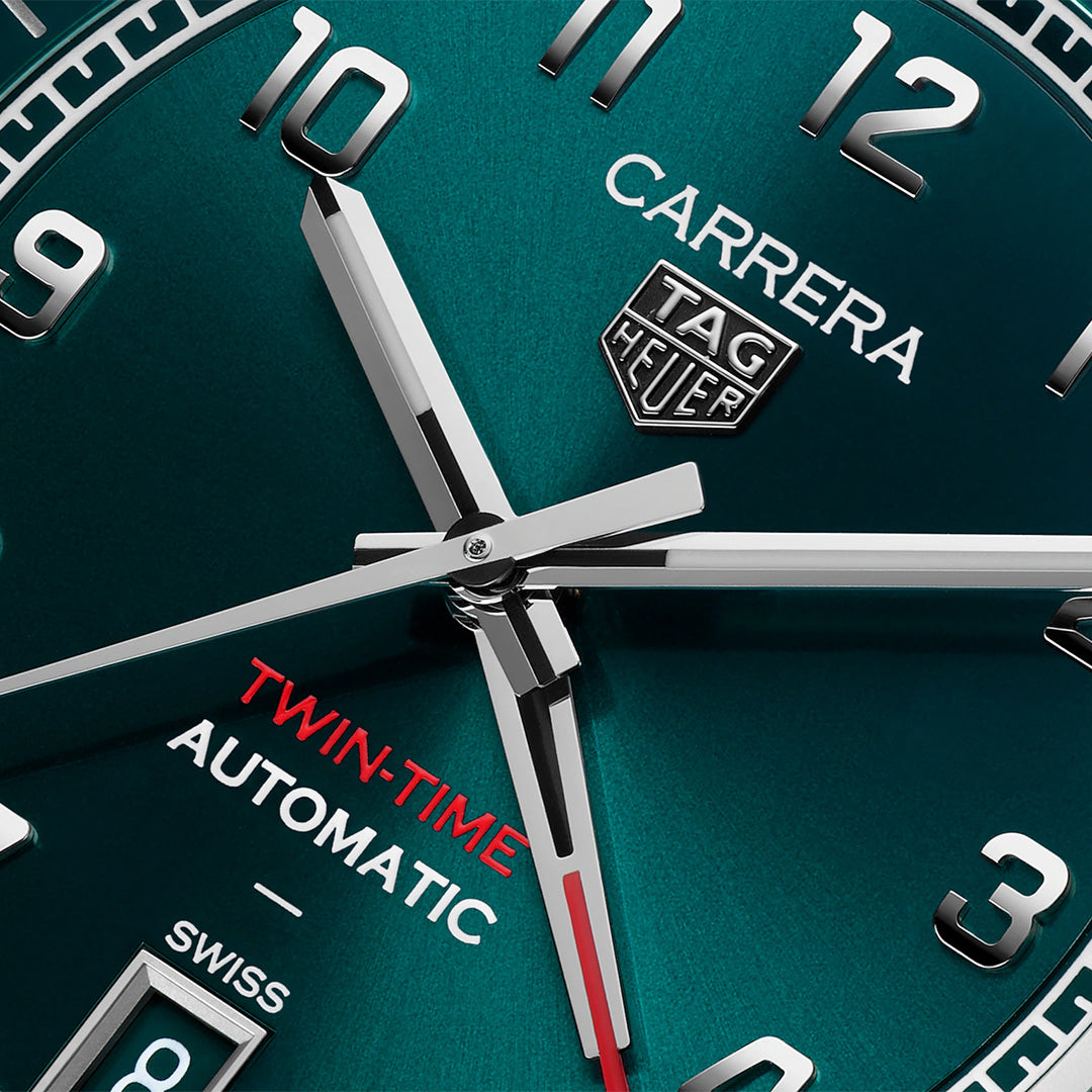 Orologio in acciaio Carrera Date Twin-Time Tag heuer