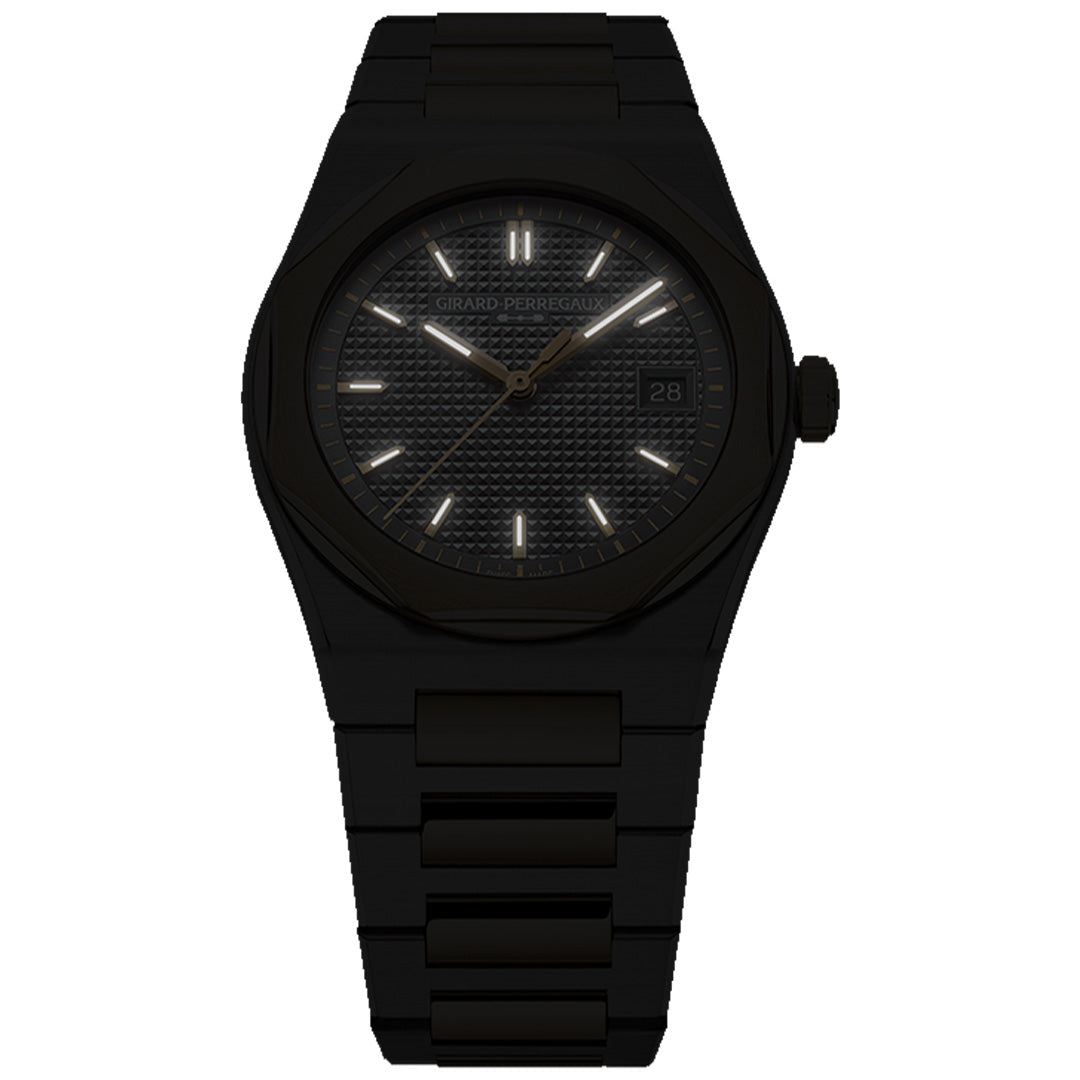 Orologio in acciaio e oro giallo Laureato Fifty Girard perregaux