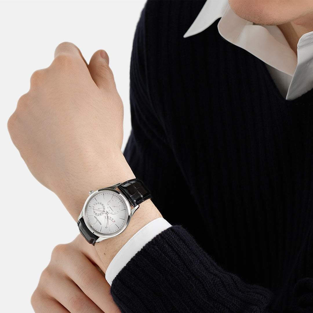 Watch in steel Master Ultra Thin Power Reserve Jaeger-lecoultre