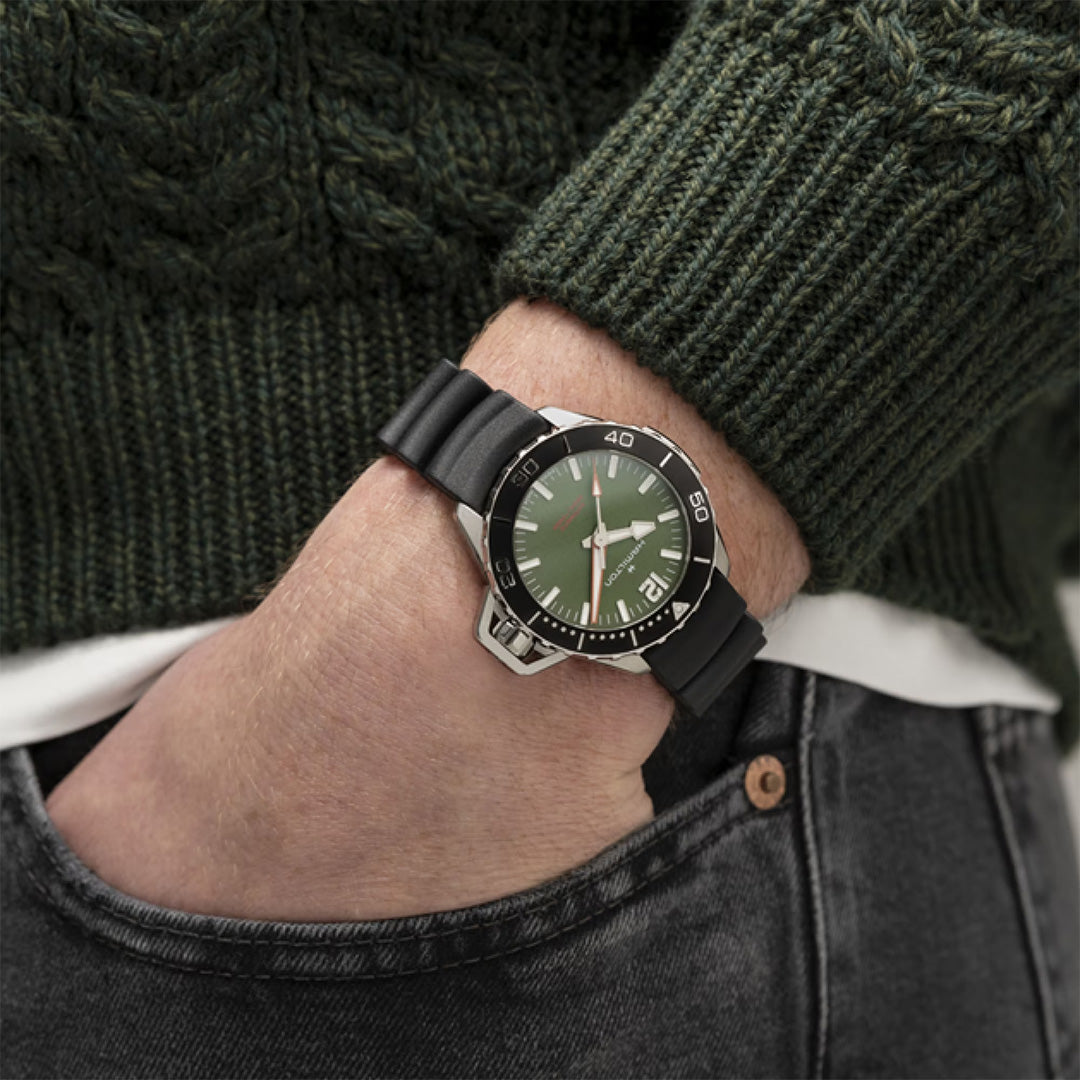 Orologio in acciaio Khaki Navy Frogman Auto Hamilton