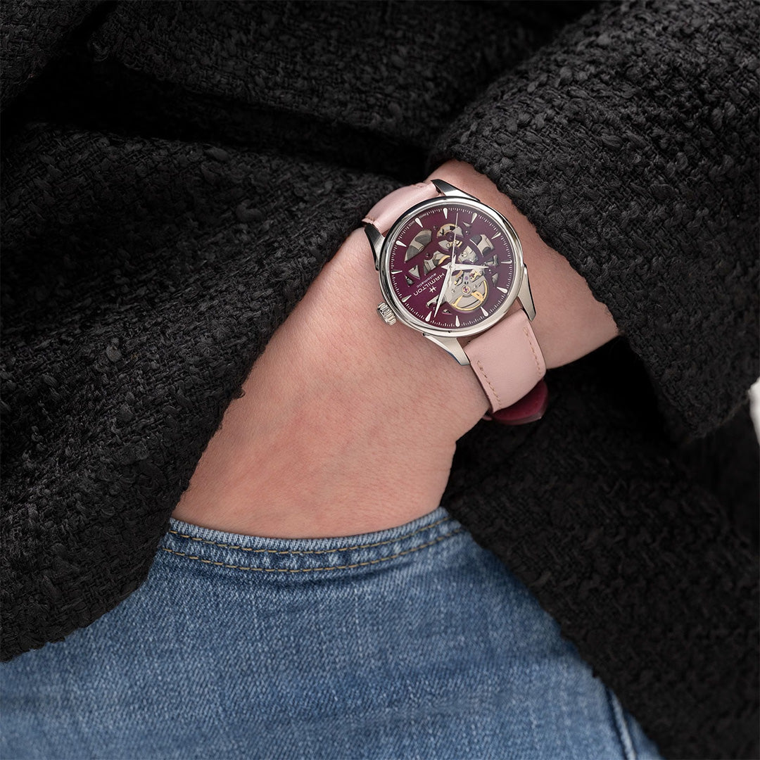 Orologio in acciaio Jazzmaster Skeleton Lady Auto Hamilton