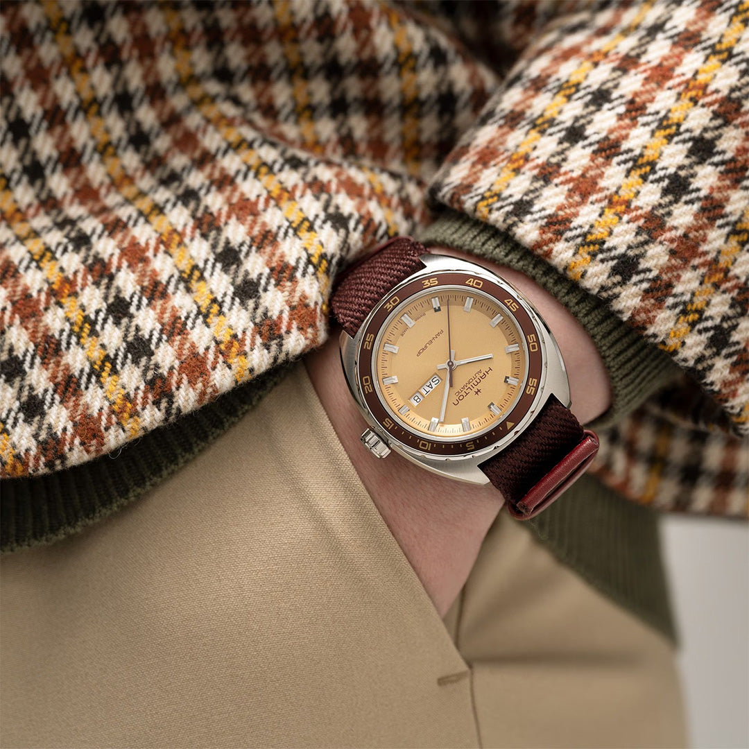 Watch in steel American Classic Pan Europ Day Date Auto Hamilton