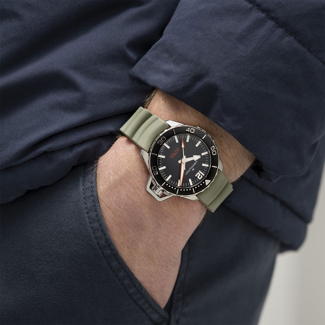 Orologio in acciaio Khaki Navy Frogman Auto Hamilton
