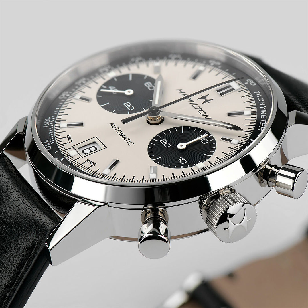 Watch in steel American Classic Intra-Matic Auto Chrono Hamilton