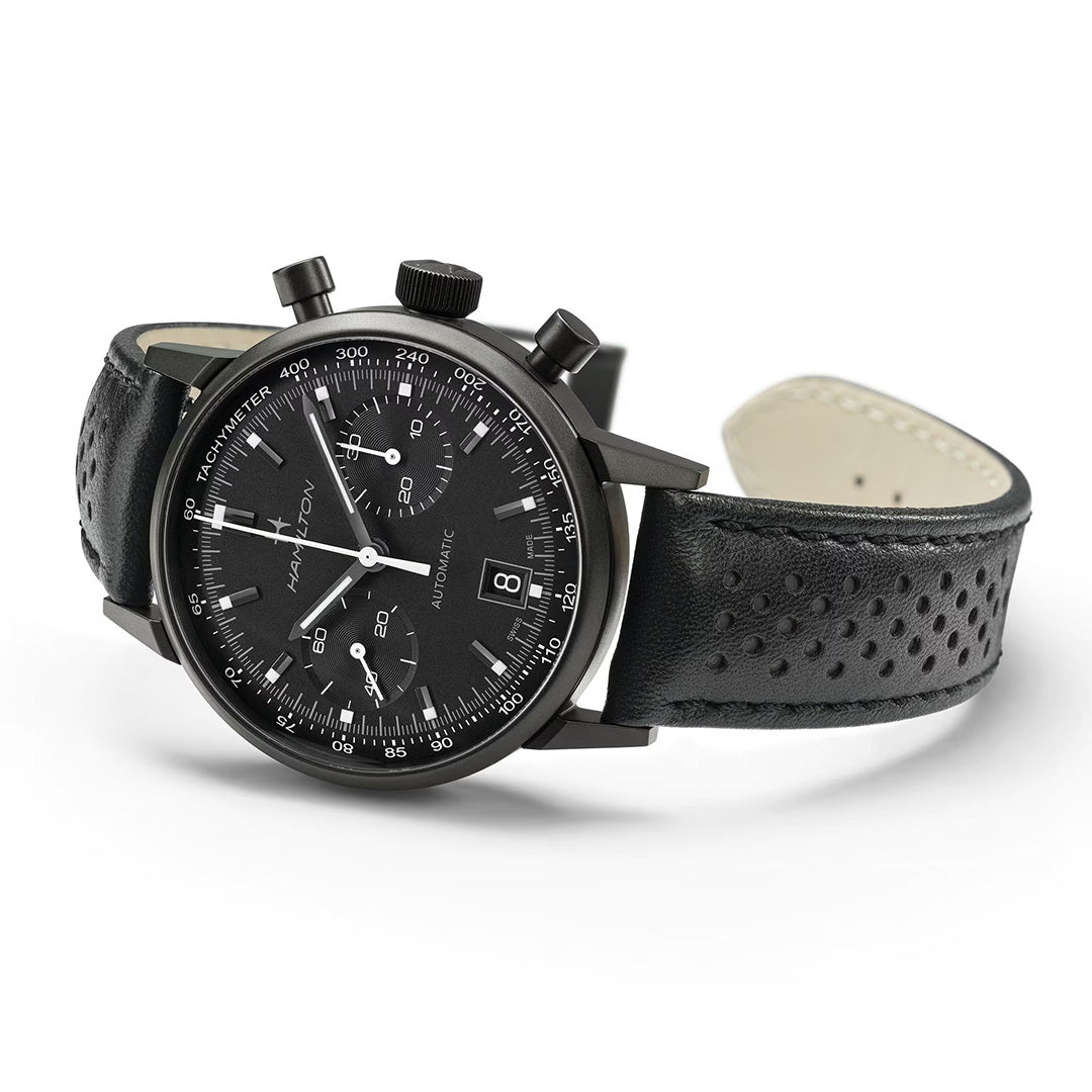Watch in pvd-coated steel American Classic Intra-matic Auto Chrono Hamilton