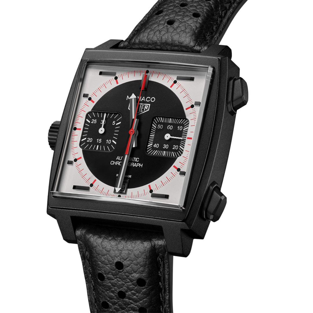 Watch in dlc-coated titanium Monaco Chronograph Stopwatch Tag heuer