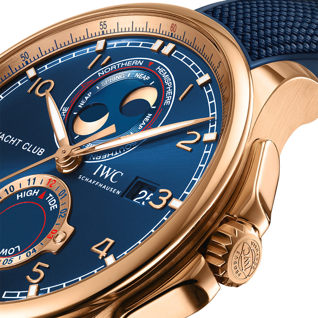Orologio in oro rosa Portugieser Yacht Club Moon & Tide Iwc