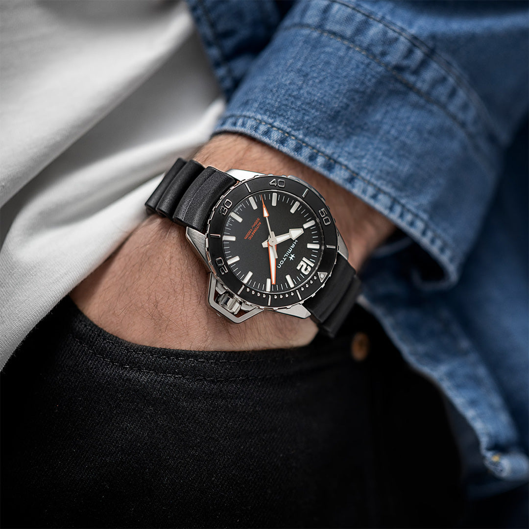 Orologio in acciaio Khaki Navy Frogman Hamilton