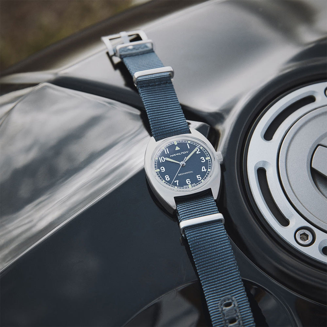 Orologio in acciaio Khaki Aviation Pilot Pioneer Mechanical Hamilton