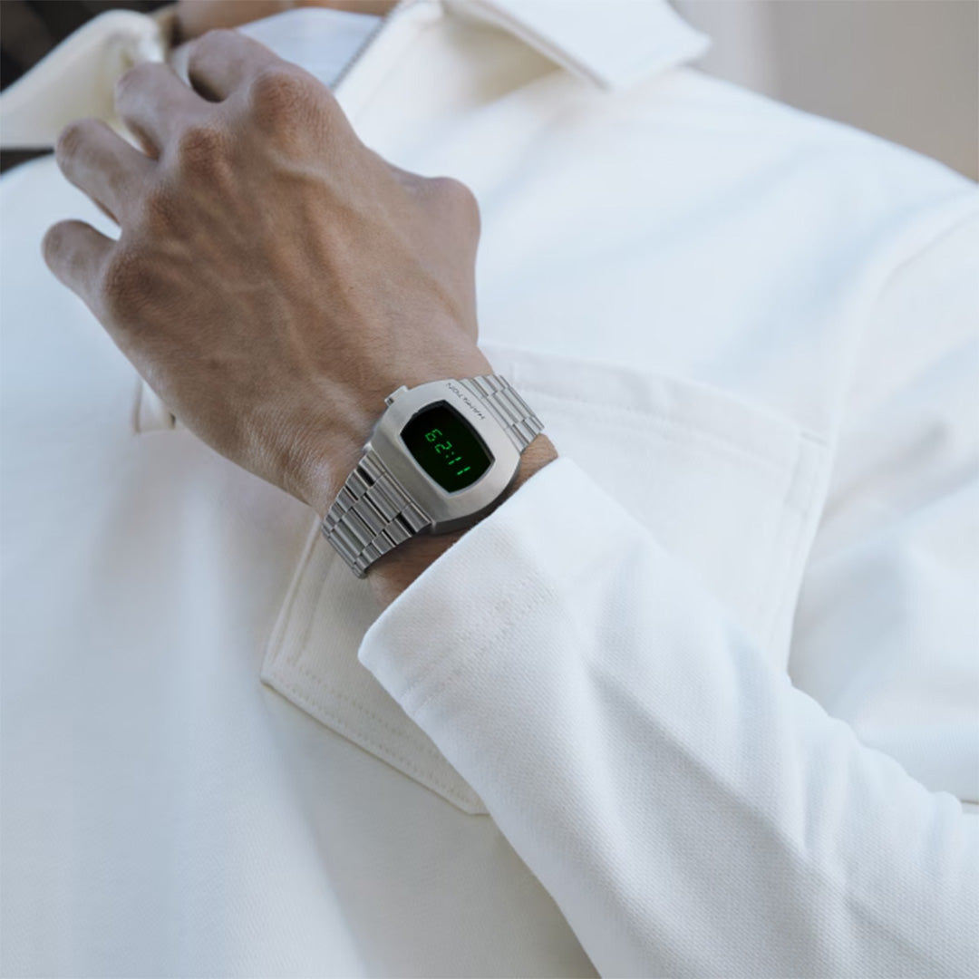 Watch in steel American Classic PSR Digital Quartz Hamilton