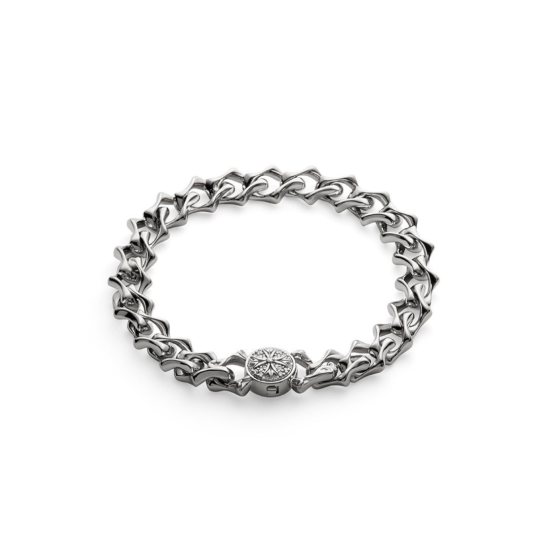 Bracelet in silver Sharp Link Chain Bracelet (small) Diamonds Emanuele bicocchi