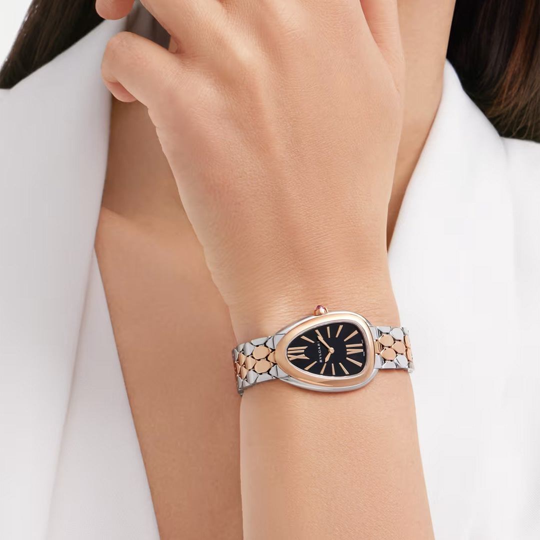 Orologio in acciaio e oro rosa Serpenti Seduttori Bulgari