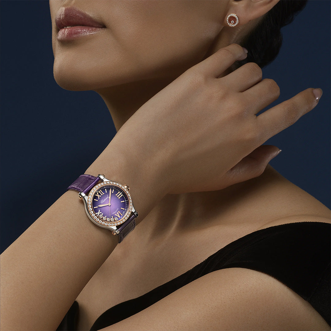 Orologio in acciaio e oro rosa Happy Sport Chopard