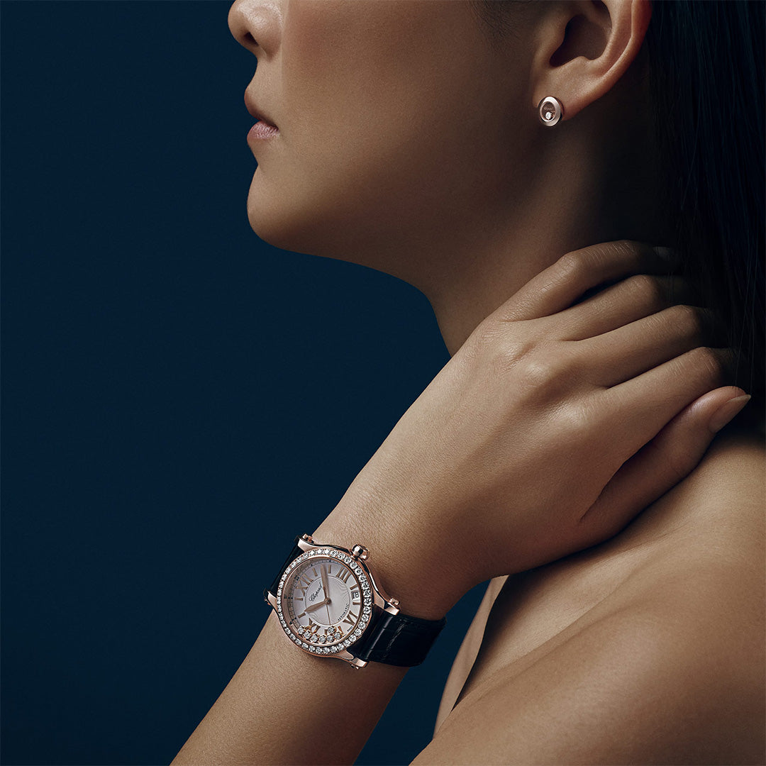 Watch in rose gold Happy Sport Chopard