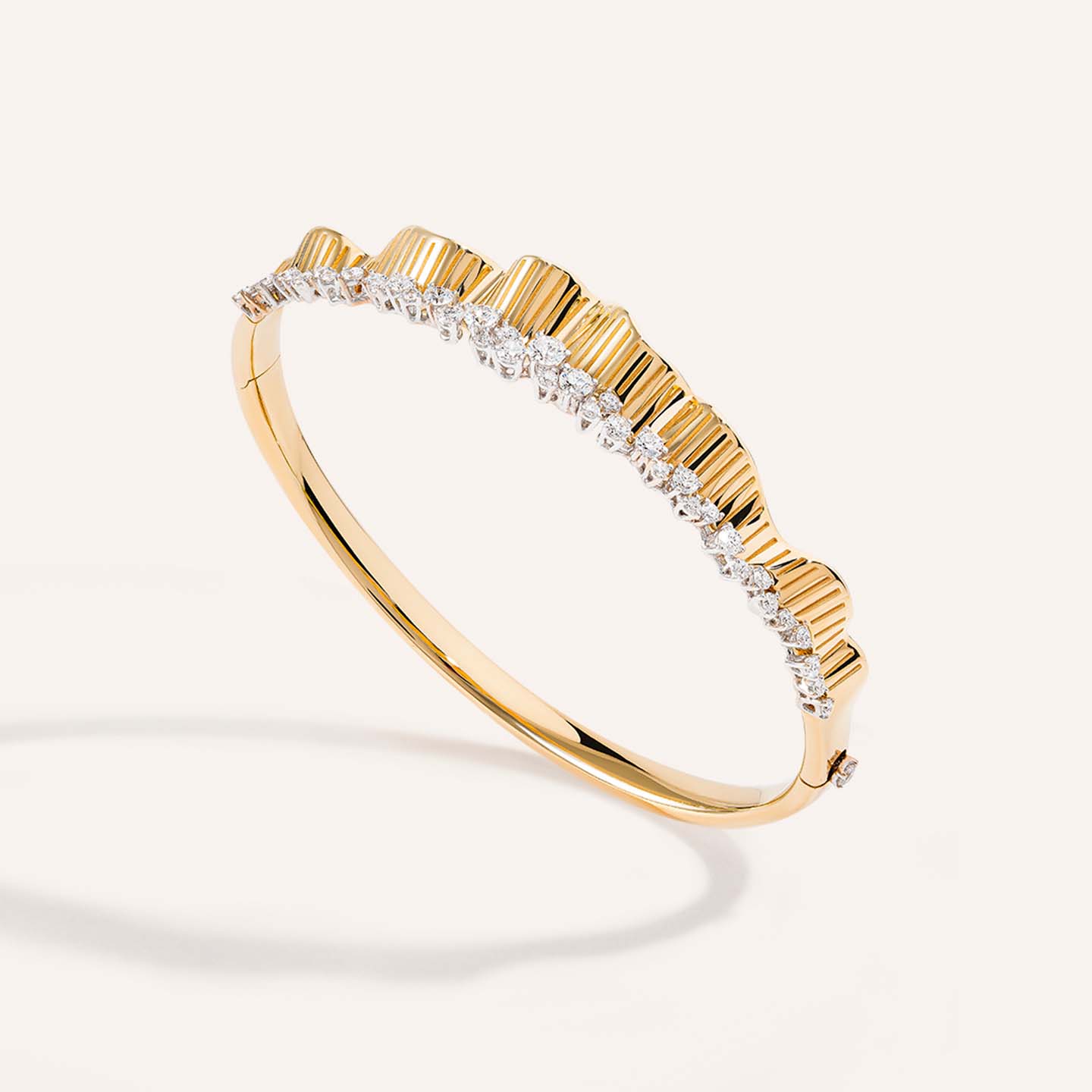 Bracelet in white gold and rose gold Rays of Sun Bangle Palmiero