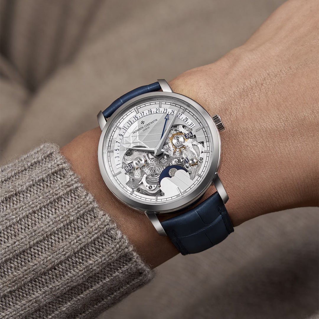 Watch in platinum Traditionnelle Perpetual Calendar Retrograde Date Openface Vacheron constantin