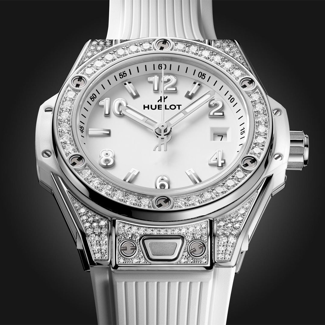 Watch in steel Big Bang One Click Steel White Pavé Hublot