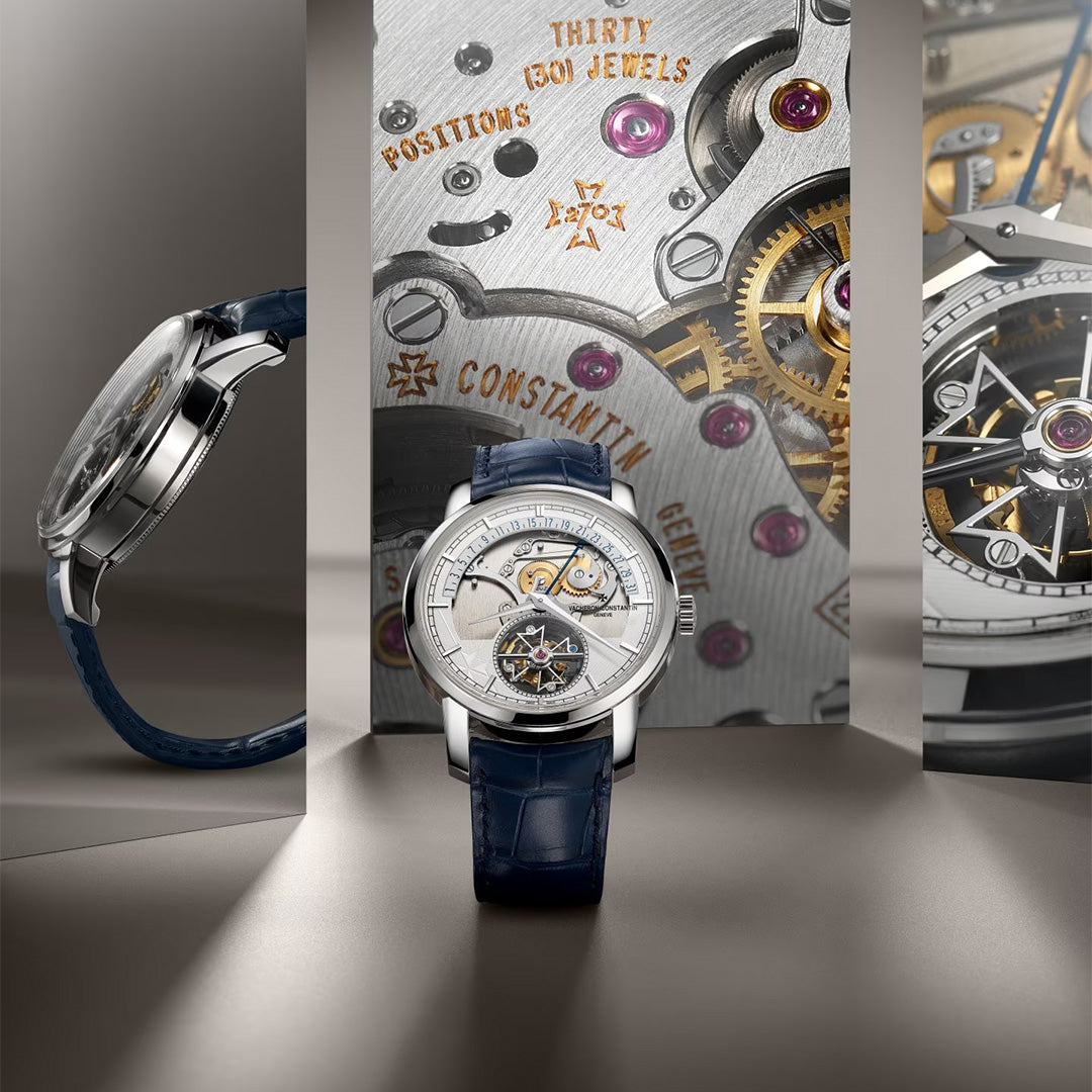 Orologio in platino Traditionnelle Tourbillon Biretrogrado Data Openface Vacheron constantin