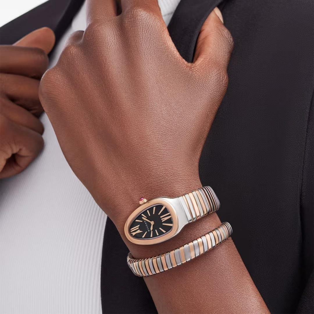 Watch in steel and rose gold Serpenti Tubogas Bulgari