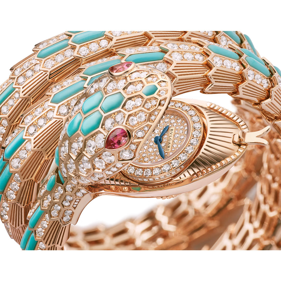 Orologio in oro rosa Serpenti Secret Bulgari
