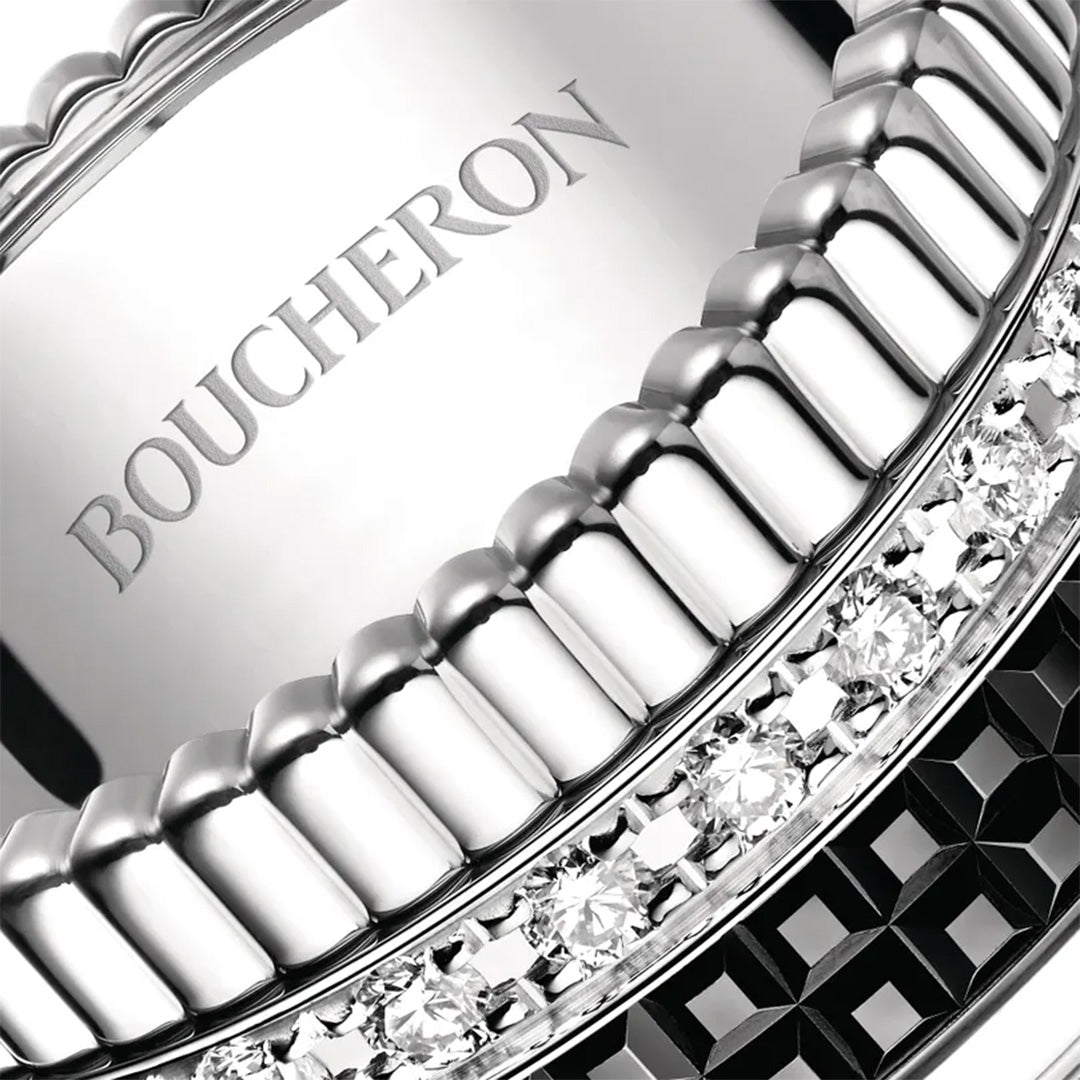 Gioiello in oro bianco Anello Quatre Black Edition Large Boucheron