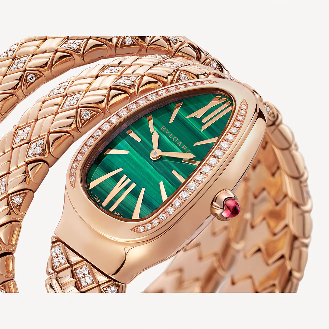 Orologio in oro rosa Serpenti Spiga Bulgari
