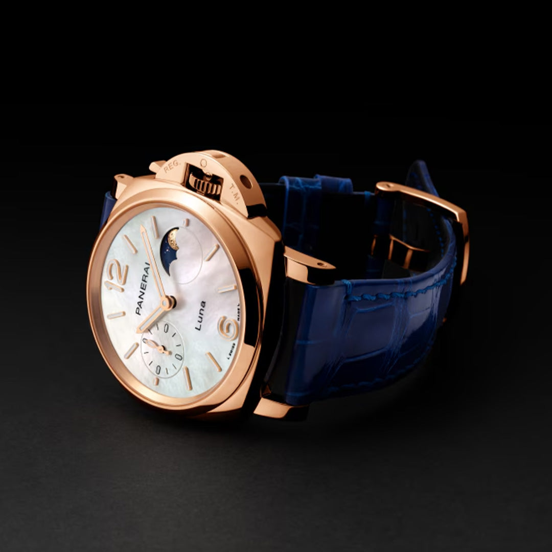 Orologio in oro rosa Luminor Due Luna Goldtech™ Madreperla Panerai