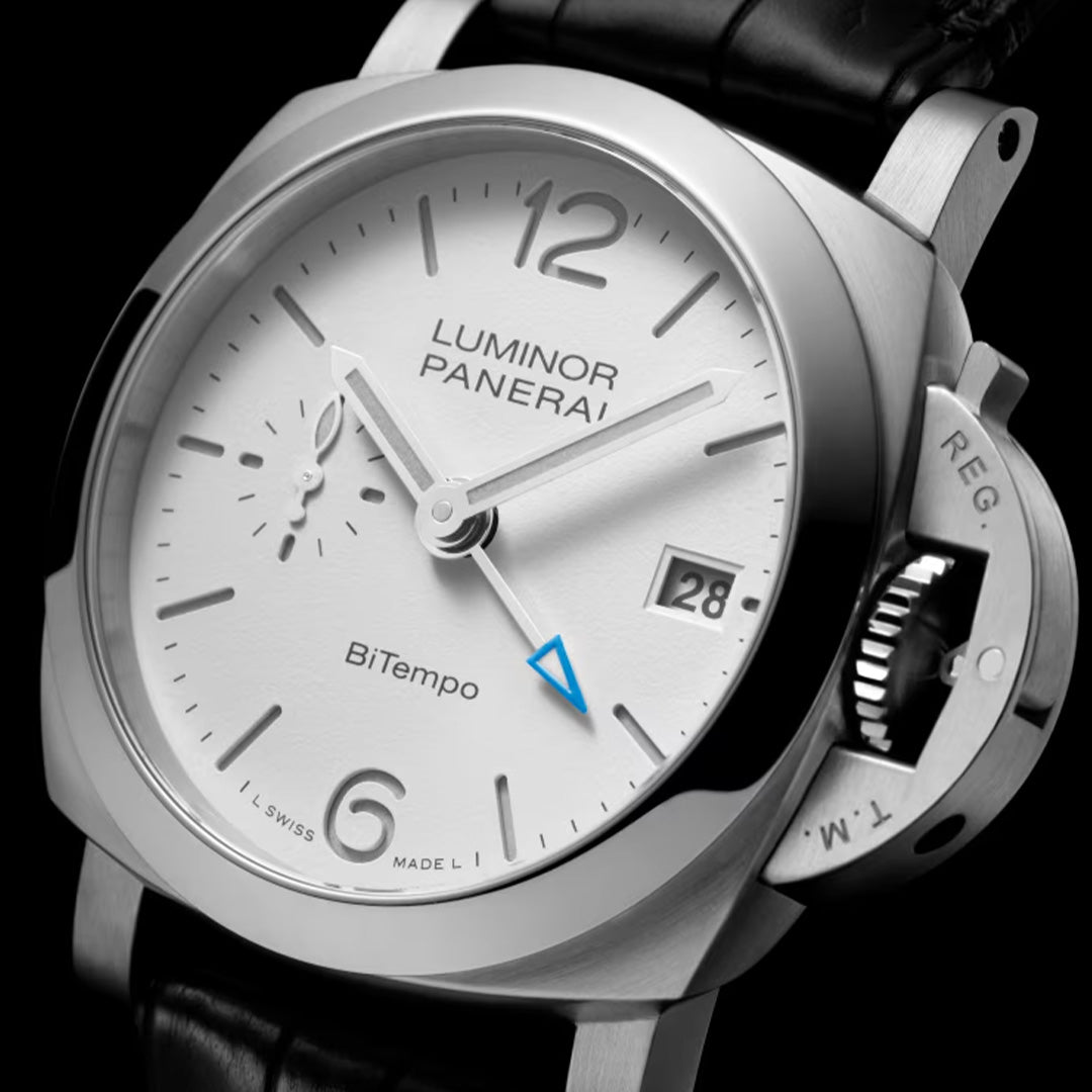 Watch in steel Luminor Quaranta BiTempo Panerai