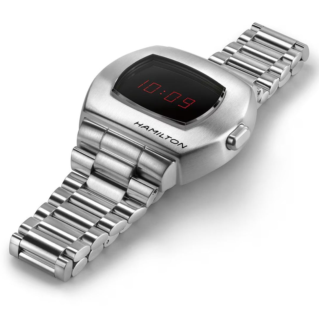 Watch in steel American Classic PSR Digital Quartz Hamilton