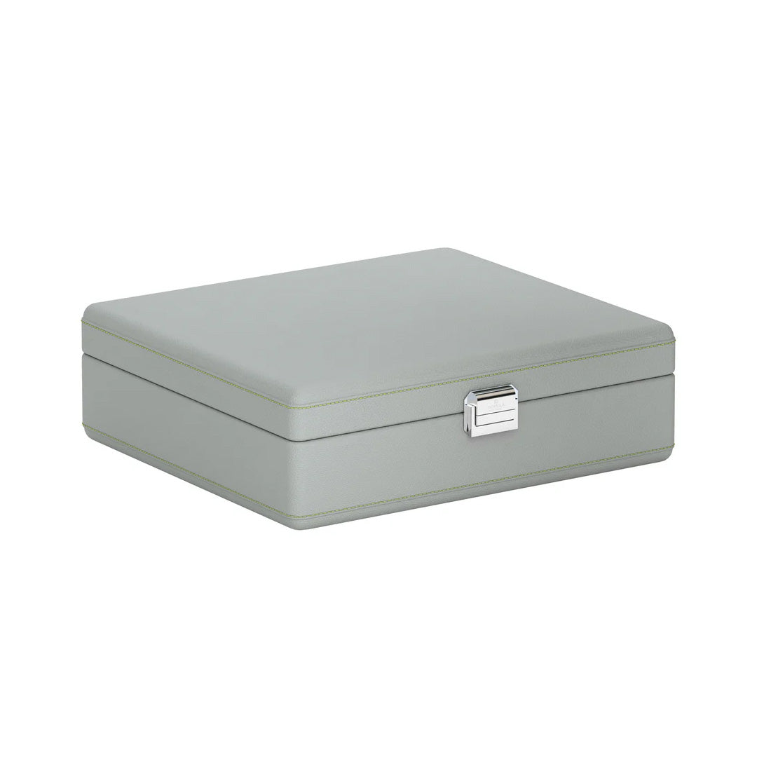 Accessorio in pelle panama Valigetta 8 Pelle Grigio Perla/Verde Anice Scatola del tempo