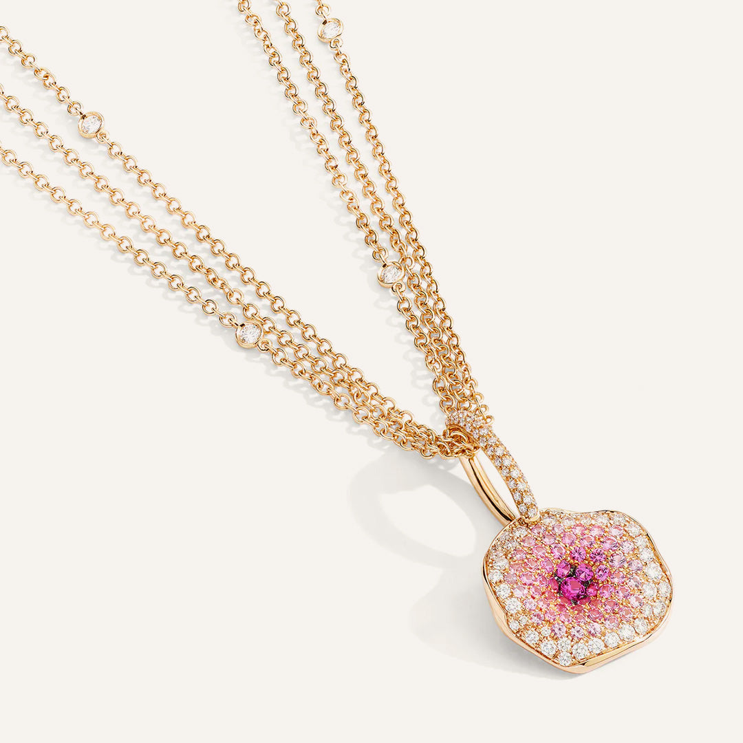 Gioiello in oro rosa Collana Moon Flowers Palmiero