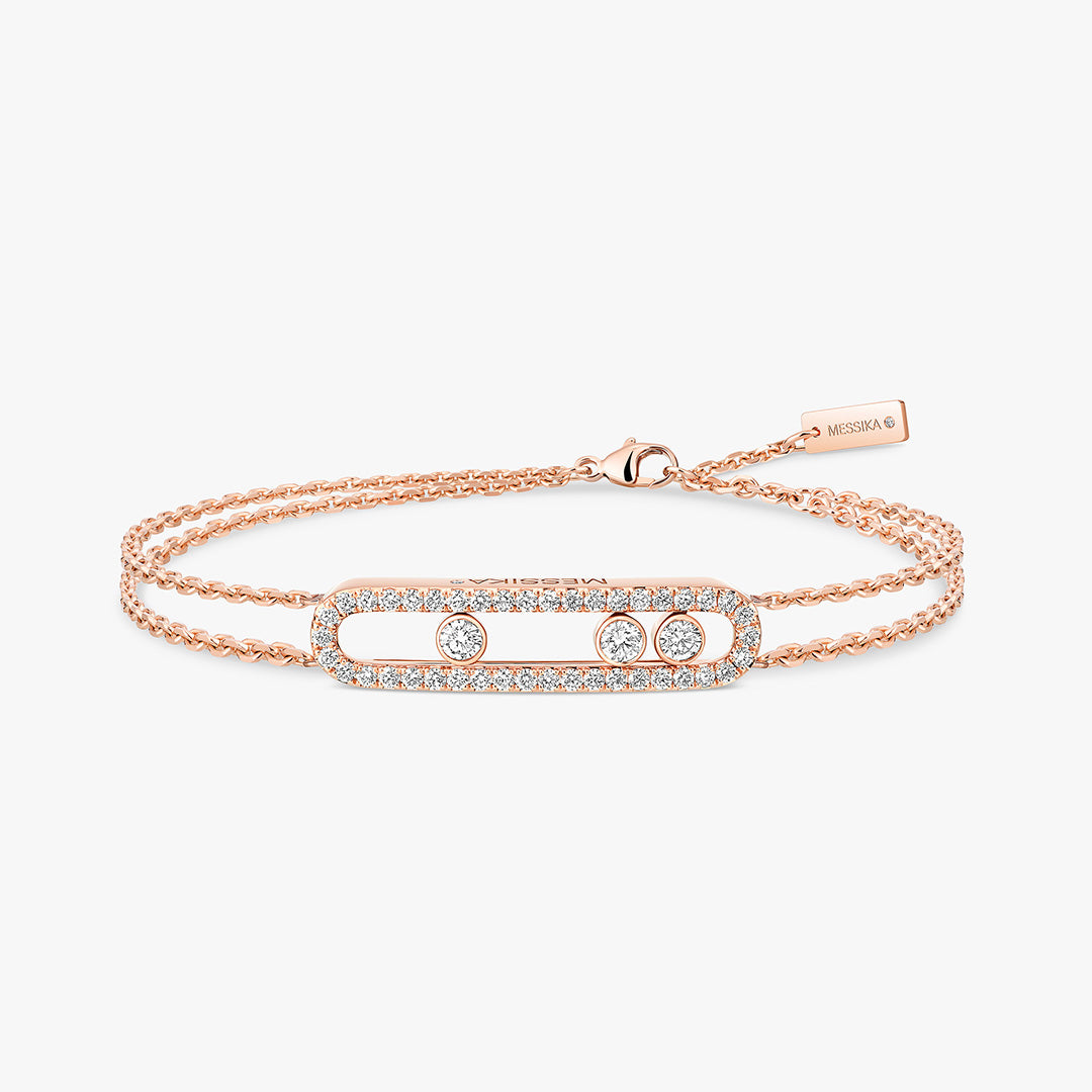 Gioiello in oro rosa Bracciale Move Classique Pavé Messika