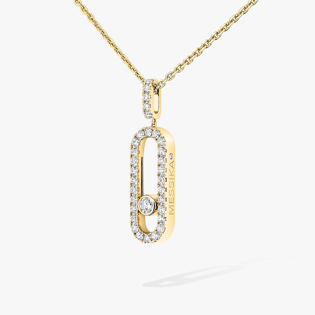Gioiello in oro giallo Collana Move Uno MG con Pavé Messika