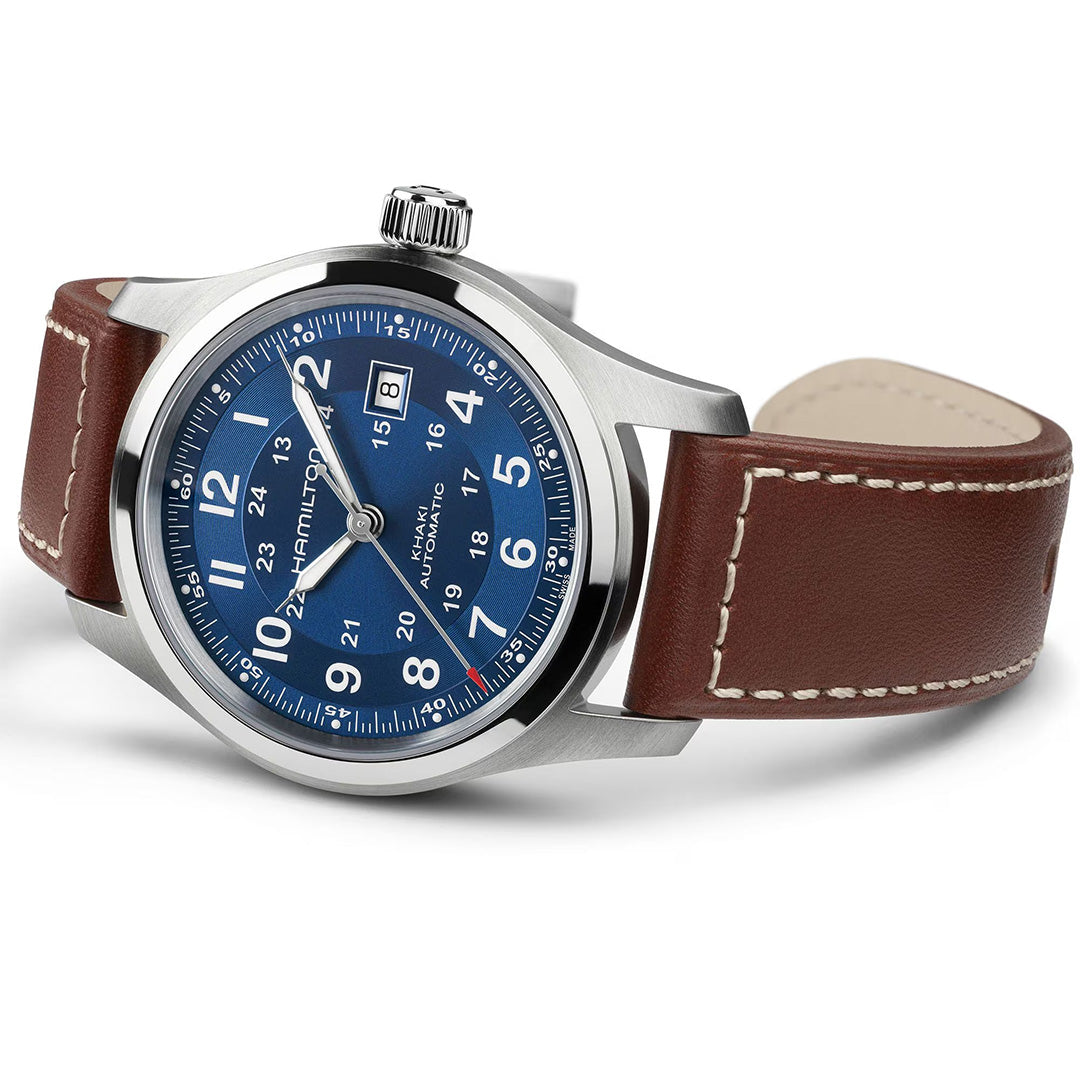 Watch in steel Khaki Field Auto Hamilton
