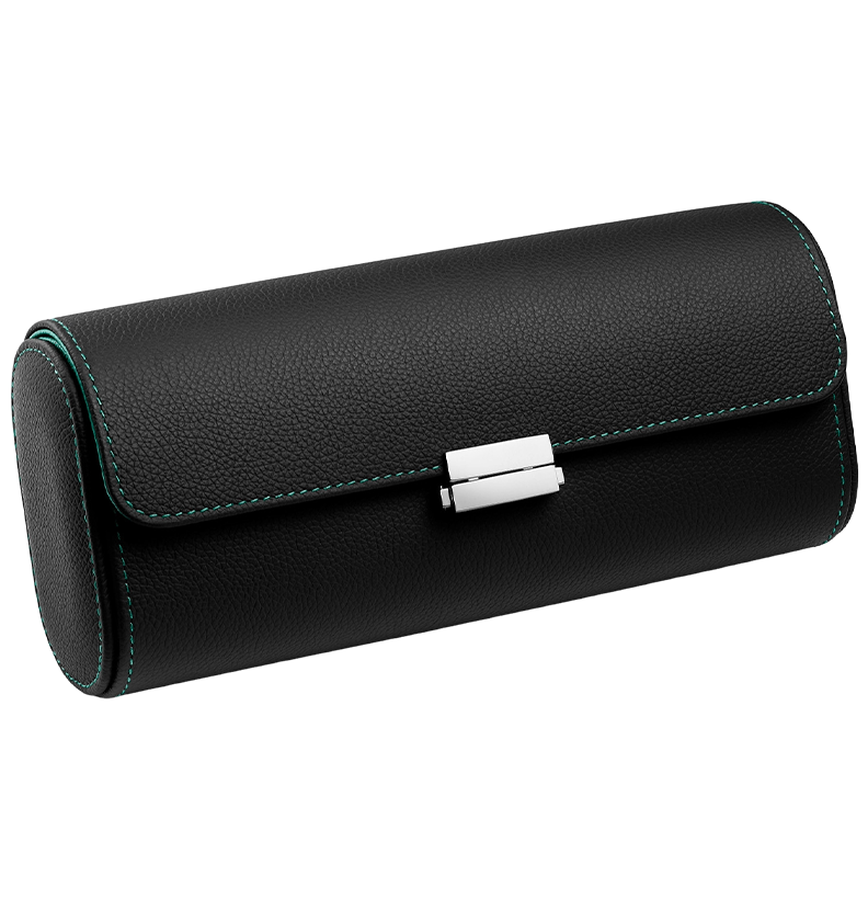 Accessorio in panama leather Pochette Black/Tiffany Leather Scatola del tempo