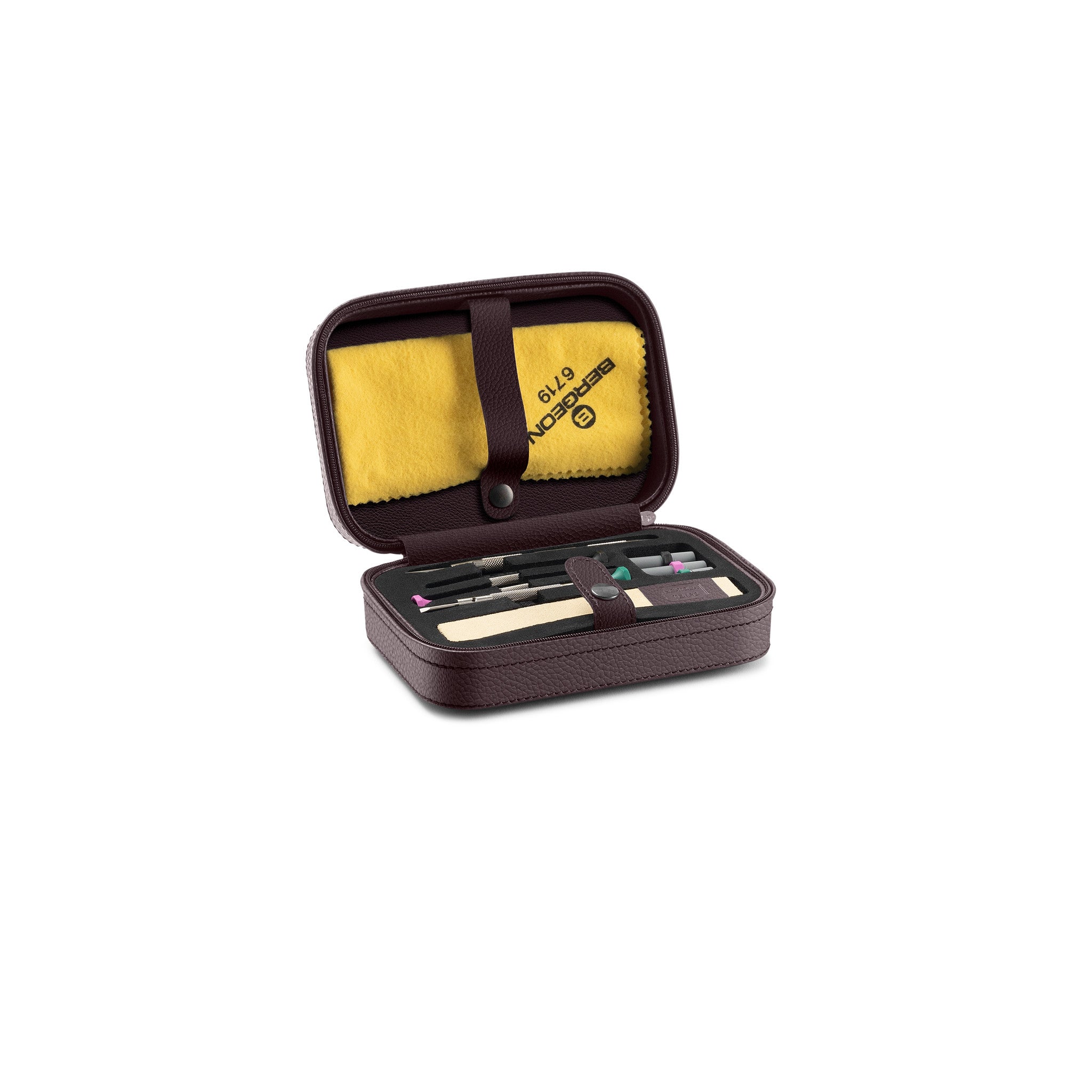 Accessorio in panama leather Toolbox Chocolate Brown Scatola del tempo