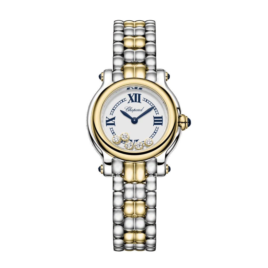 Orologio in acciaio e oro giallo Happy Sport Chopard