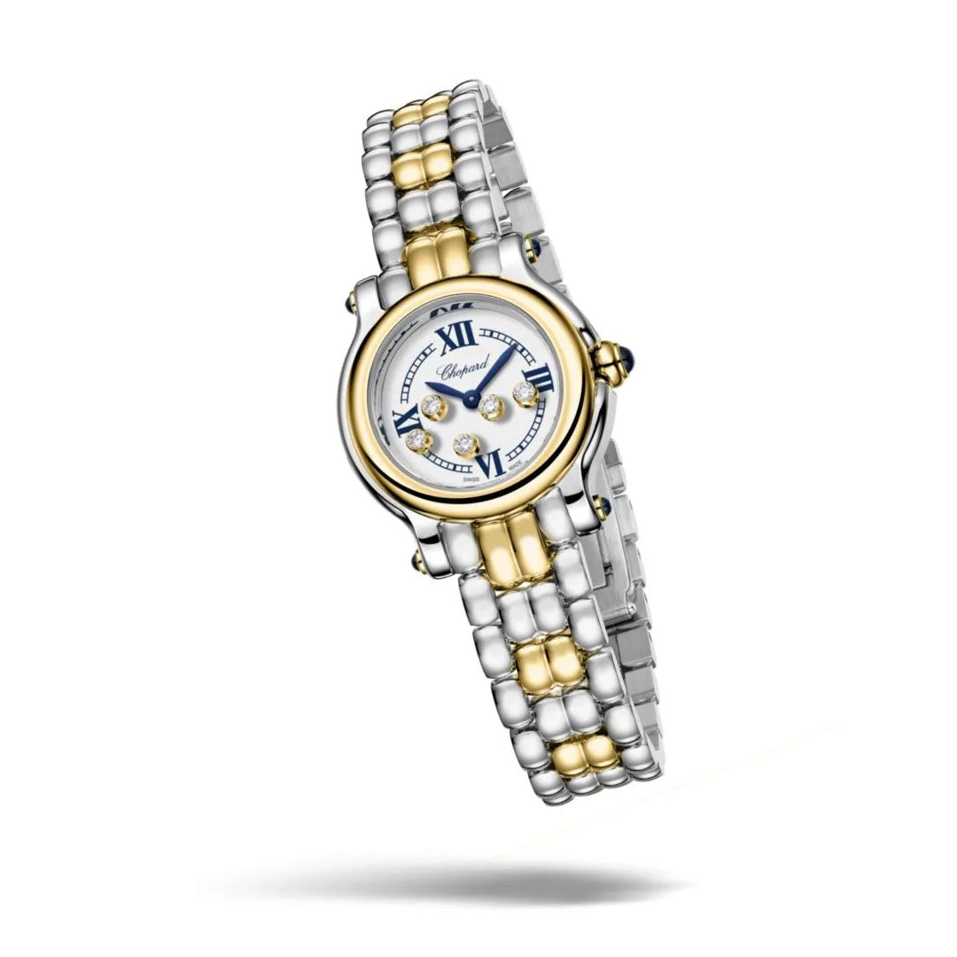 Orologio in acciaio e oro giallo Happy Sport Chopard
