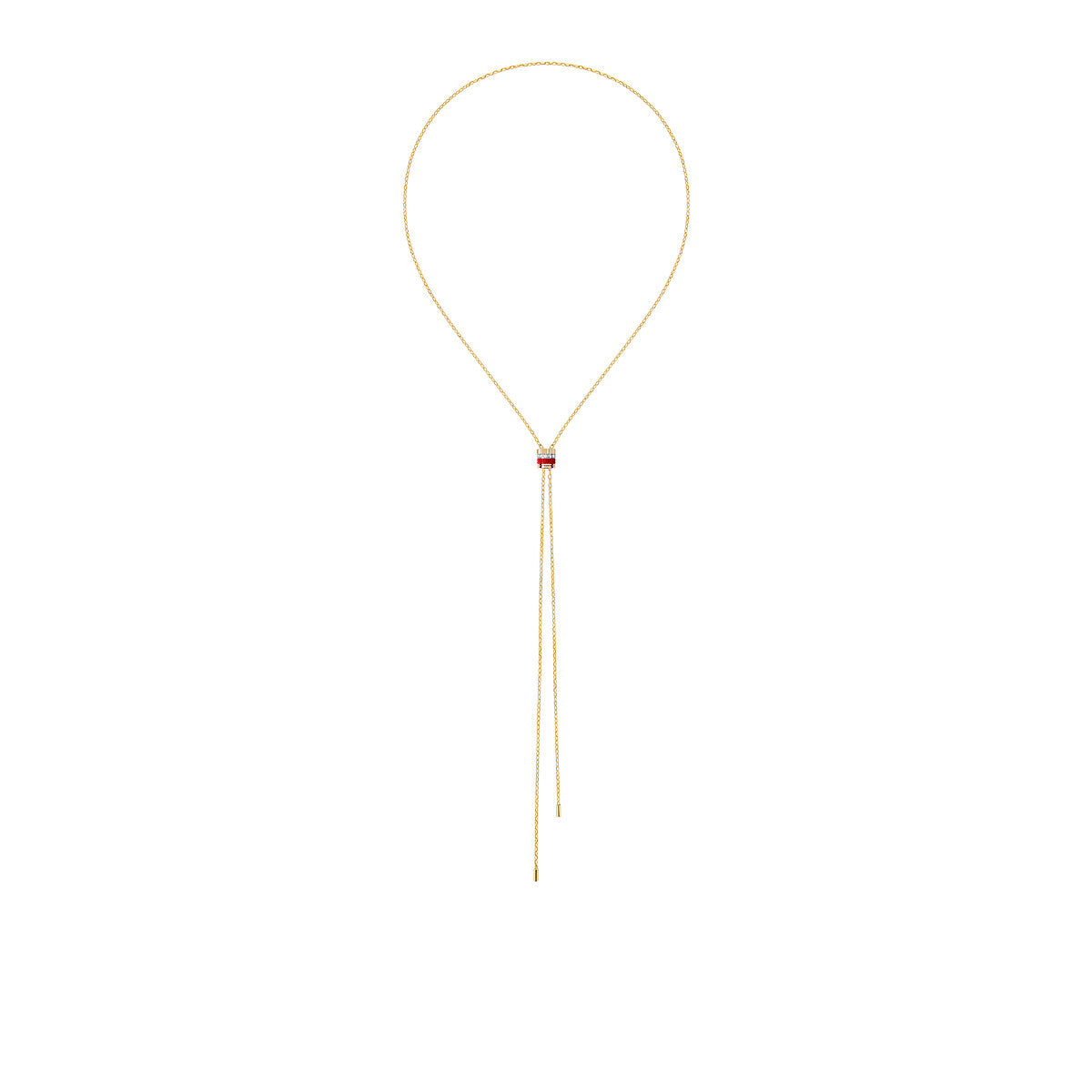 Gioiello in white, yellow, and rose gold Quatre red edition tie necklace, small model Boucheron